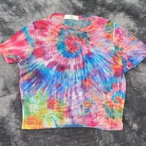 Misguided Cropped Mesh colorful shirt